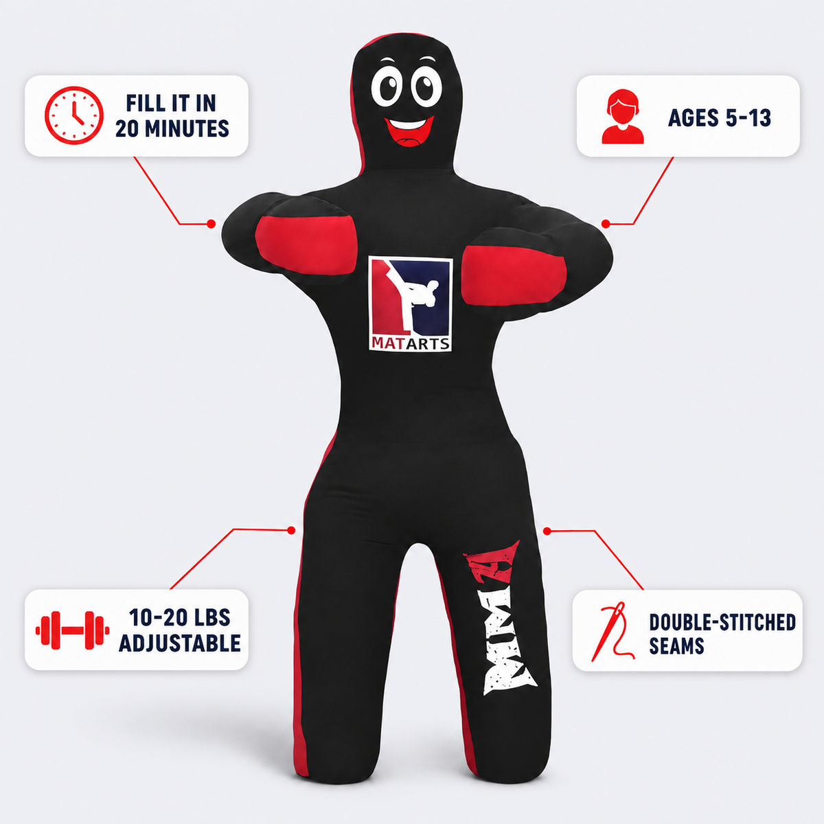 The Ultimate 47" Kids MMA Grappling Dummy for Home Training